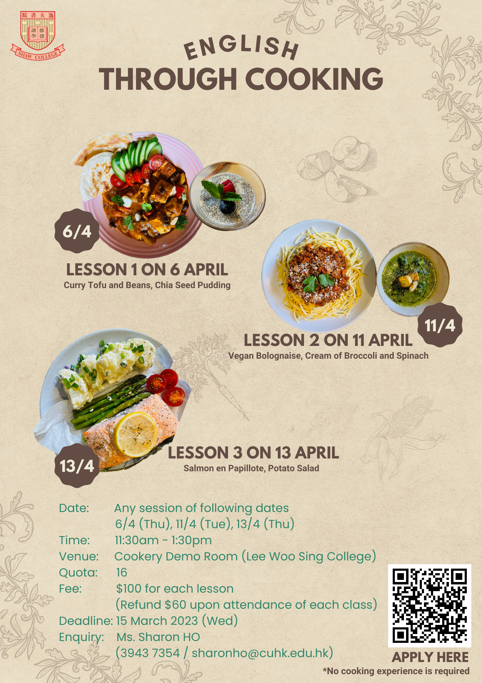 English Through Cooking Workshop