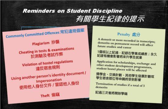 Reminders on Student Discipline